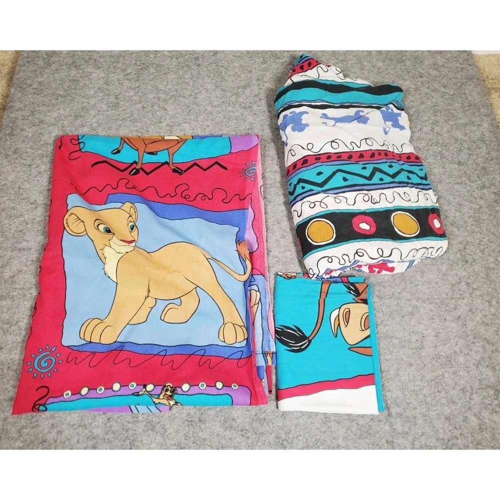 COMPLETE RARE VTG Vintage 90s Disney The Lion King Sheet and Pillow Set Twin Siz